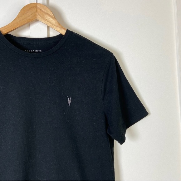 All Saints T Shirt Ramskull Logo Black Small Short Sleeve - Picture 2 of 7